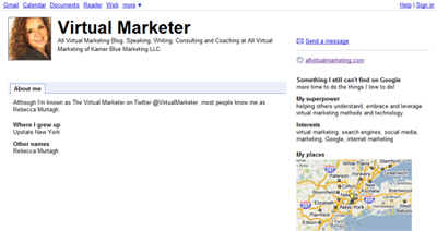 Google Profile for Virtual Marketer
