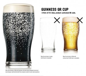 QR Code Appears when Guinness Beer is poured into glass